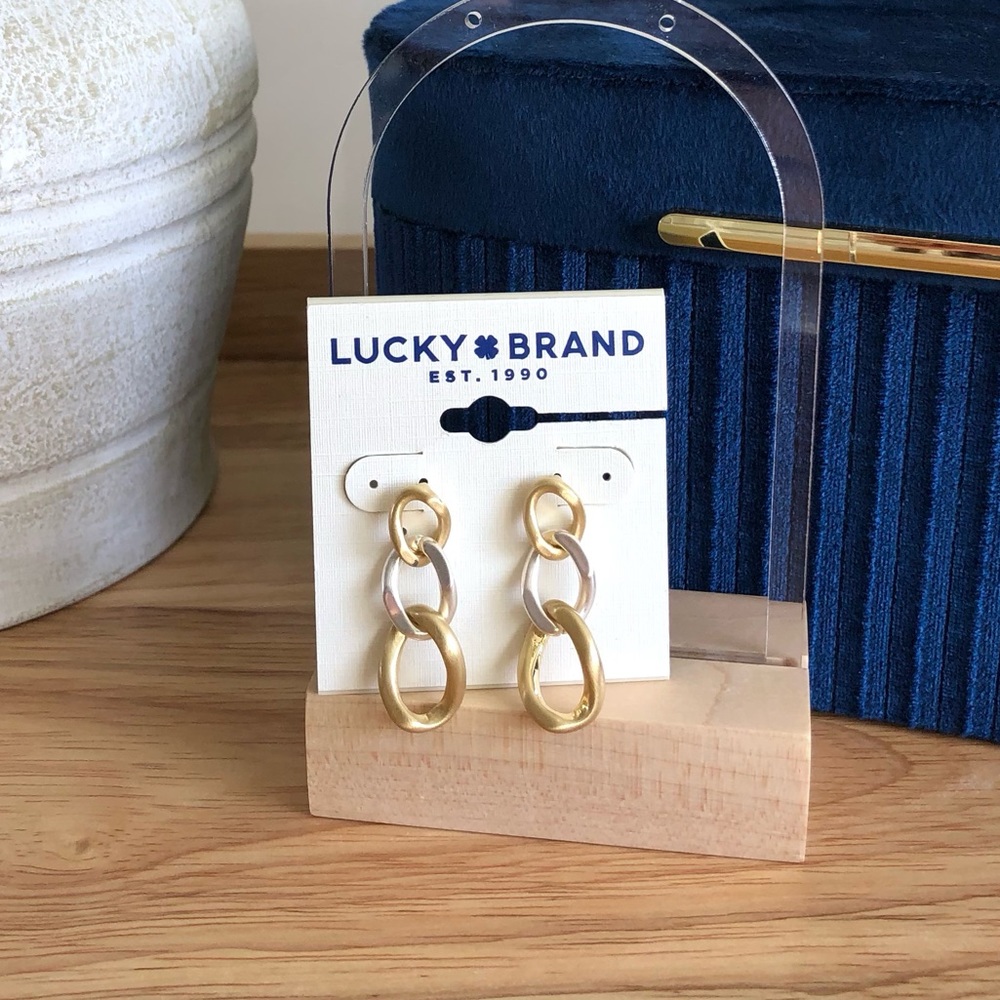 Lucky Brand Gold Linked Drop Earrings